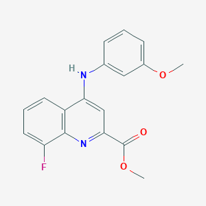 molecular formula C18H15FN2O3 B2995412 methyl 8-fluoro-4-[(3-methoxyphenyl)amino]quinoline-2-carboxylate CAS No. 1207042-78-1