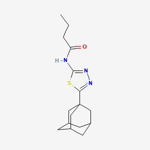 molecular formula C16H23N3OS B2995416 N-[5-(adamantan-1-yl)-1,3,4-thiadiazol-2-yl]butanamide CAS No. 392244-10-9