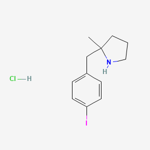 molecular formula C12H17ClIN B2995458 2-(4-Iodobenzyl)-2-methylpyrrolidine hydrochloride CAS No. 2089258-12-6