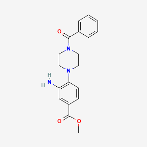molecular formula C19H21N3O3 B2995465 Methyl 3-amino-4-(4-benzoylpiperazin-1-yl)benzoate CAS No. 889946-60-5