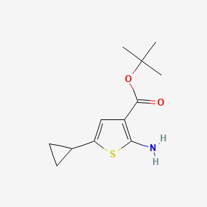 molecular formula C12H17NO2S B2995485 Tert-butyl 2-amino-5-cyclopropylthiophene-3-carboxylate CAS No. 2248274-19-1