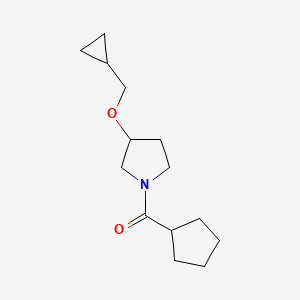 molecular formula C14H23NO2 B2995533 Cyclopentyl(3-(cyclopropylmethoxy)pyrrolidin-1-yl)methanone CAS No. 2034520-24-4