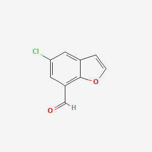 molecular formula C9H5ClO2 B2995539 5-Chloro-1-benzofuran-7-carbaldehyde CAS No. 1388052-16-1