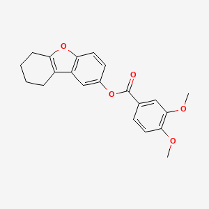 molecular formula C21H20O5 B2995605 8-oxatricyclo[7.4.0.0^{2,7}]trideca-1(9),2(7),3,5-tetraen-4-yl 3,4-dimethoxybenzoate CAS No. 622792-76-1