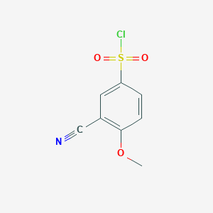molecular formula C8H6ClNO3S B2995618 3-Cyano-4-methoxybenzene-1-sulfonyl chloride CAS No. 1261873-96-4