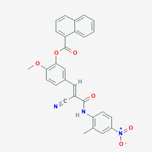 B2995620 [5-[(E)-2-cyano-3-(2-methyl-4-nitroanilino)-3-oxoprop-1-enyl]-2-methoxyphenyl] naphthalene-1-carboxylate CAS No. 380478-32-0