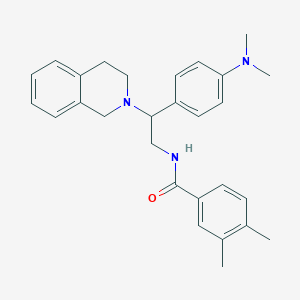 molecular formula C28H33N3O B2995623 N-(2-(3,4-dihydroisoquinolin-2(1H)-yl)-2-(4-(dimethylamino)phenyl)ethyl)-3,4-dimethylbenzamide CAS No. 946244-17-3