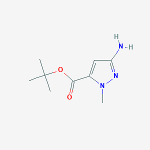 molecular formula C9H15N3O2 B2995631 tert-butyl 3-amino-1-methyl-1H-pyrazole-5-carboxylate CAS No. 1379353-30-6