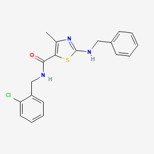 molecular formula C19H18ClN3OS B2995678 2-(benzylamino)-N-[(2-chlorophenyl)methyl]-4-methyl-1,3-thiazole-5-carboxamide CAS No. 1243035-16-6