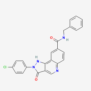 molecular formula C24H17ClN4O2 B2995710 N-benzyl-2-(4-chlorophenyl)-3-oxo-2H,3H,5H-pyrazolo[4,3-c]quinoline-8-carboxamide CAS No. 1251678-74-6