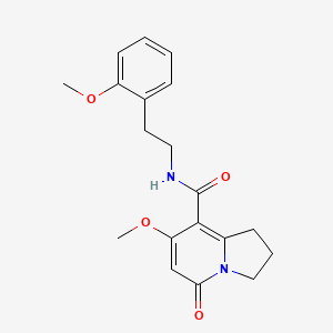 molecular formula C19H22N2O4 B2995764 7-methoxy-N-(2-methoxyphenethyl)-5-oxo-1,2,3,5-tetrahydroindolizine-8-carboxamide CAS No. 2034513-41-0