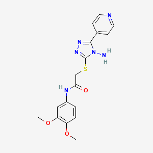 molecular formula C17H18N6O3S B2995777 2-{[4-amino-5-(pyridin-4-yl)-4H-1,2,4-triazol-3-yl]sulfanyl}-N-(3,4-dimethoxyphenyl)acetamide CAS No. 880801-18-3