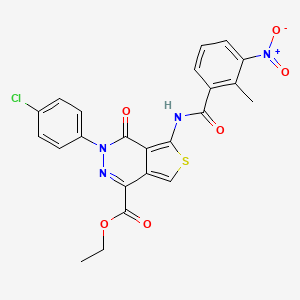 molecular formula C23H17ClN4O6S B2995786 Ethyl 3-(4-chlorophenyl)-5-(2-methyl-3-nitrobenzamido)-4-oxo-3,4-dihydrothieno[3,4-d]pyridazine-1-carboxylate CAS No. 851950-56-6