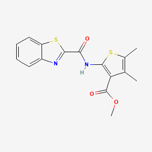 molecular formula C16H14N2O3S2 B2995823 Methyl 2-(benzo[d]thiazole-2-carboxamido)-4,5-dimethylthiophene-3-carboxylate CAS No. 896615-39-7