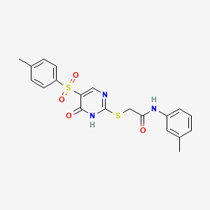 molecular formula C20H19N3O4S2 B2995889 2-{[5-(4-methylbenzenesulfonyl)-6-oxo-1,6-dihydropyrimidin-2-yl]sulfanyl}-N-(3-methylphenyl)acetamide CAS No. 866866-05-9