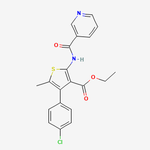 molecular formula C20H17ClN2O3S B2995955 Ethyl 4-(4-chlorophenyl)-5-methyl-2-(nicotinamido)thiophene-3-carboxylate CAS No. 503431-43-4