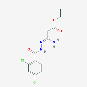 molecular formula C12H13Cl2N3O3 B2996004 Ethyl 3-[(2,4-dichlorophenyl)formohydrazido]-3-iminopropanoate CAS No. 338794-89-1