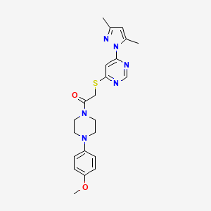 B2996032 2-((6-(3,5-dimethyl-1H-pyrazol-1-yl)pyrimidin-4-yl)thio)-1-(4-(4-methoxyphenyl)piperazin-1-yl)ethanone CAS No. 1251710-62-9