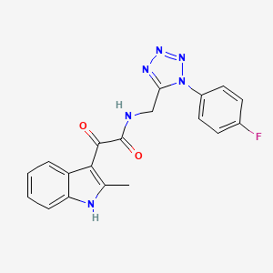 N-((1-(4-fluorophenyl)-1H-tetrazol-5-yl)methyl)-2-(2-methyl-1H-indol-3-yl)-2-oxoacetamide
