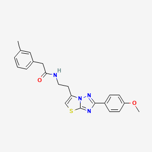 N-(2-(2-(4-methoxyphenyl)thiazolo[3,2-b][1,2,4]triazol-6-yl)ethyl)-2-(m-tolyl)acetamide