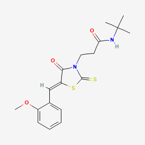 N-tert-butyl-3-[(5Z)-5-[(2-methoxyphenyl)methylidene]-4-oxo-2-sulfanylidene-1,3-thiazolidin-3-yl]propanamide