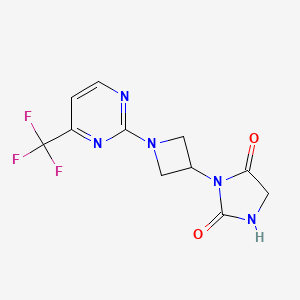 3-[1-[4-(Trifluoromethyl)pyrimidin-2-yl]azetidin-3-yl]imidazolidine-2,4-dione