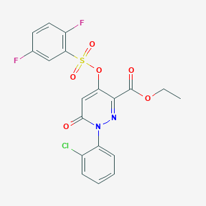 molecular formula C19H13ClF2N2O6S B2996145 Ethyl 1-(2-chlorophenyl)-4-(((2,5-difluorophenyl)sulfonyl)oxy)-6-oxo-1,6-dihydropyridazine-3-carboxylate CAS No. 899959-41-2