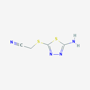 molecular formula C4H4N4S2 B2996147 2-((5-Amino-1,3,4-thiadiazol-2-yl)thio)acetonitrile CAS No. 72836-34-1