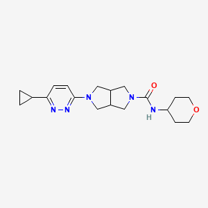 molecular formula C19H27N5O2 B2996177 5-(6-cyclopropylpyridazin-3-yl)-N-(oxan-4-yl)-octahydropyrrolo[3,4-c]pyrrole-2-carboxamide CAS No. 2415465-14-2