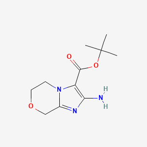 molecular formula C11H17N3O3 B2996203 tert-butyl 2-amino-5H,6H,8H-imidazo[2,1-c][1,4]oxazine-3-carboxylate CAS No. 2126159-44-0