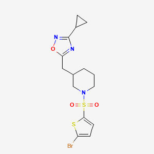 5-((1-((5-Bromothiophen-2-yl)sulfonyl)piperidin-3-yl)methyl)-3-cyclopropyl-1,2,4-oxadiazole
