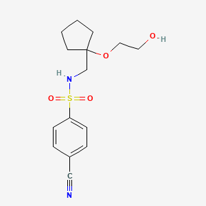 4-cyano-N-((1-(2-hydroxyethoxy)cyclopentyl)methyl)benzenesulfonamide