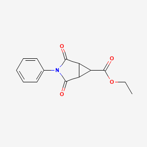 molecular formula C14H13NO4 B2996211 Ethyl 2,4-dioxo-3-phenyl-3-azabicyclo[3.1.0]hexane-6-carboxylate CAS No. 3120-09-0