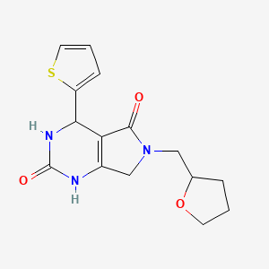 6-((tetrahydrofuran-2-yl)methyl)-4-(thiophen-2-yl)-3,4,6,7-tetrahydro-1H-pyrrolo[3,4-d]pyrimidine-2,5-dione
