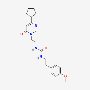 molecular formula C21H28N4O3 B2996230 1-(2-(4-cyclopentyl-6-oxopyrimidin-1(6H)-yl)ethyl)-3-(4-methoxyphenethyl)urea CAS No. 2034590-80-0