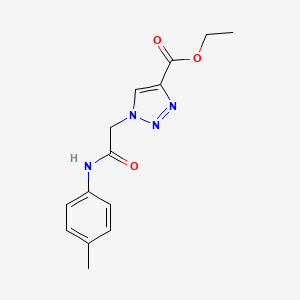 molecular formula C14H16N4O3 B2996234 ethyl 1-{2-[(4-methylphenyl)amino]-2-oxoethyl}-1H-1,2,3-triazole-4-carboxylate CAS No. 901885-02-7