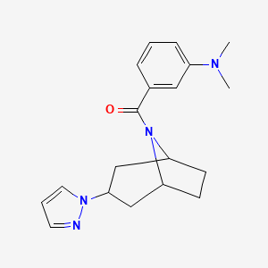 ((1R,5S)-3-(1H-pyrazol-1-yl)-8-azabicyclo[3.2.1]octan-8-yl)(3-(dimethylamino)phenyl)methanone
