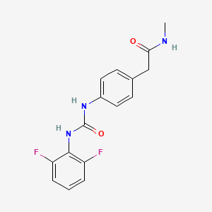 molecular formula C16H15F2N3O2 B2996257 2-(4-(3-(2,6-difluorophenyl)ureido)phenyl)-N-methylacetamide CAS No. 1207022-57-8