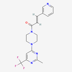 (E)-1-(4-(2-methyl-6-(trifluoromethyl)pyrimidin-4-yl)piperazin-1-yl)-3-(pyridin-3-yl)prop-2-en-1-one