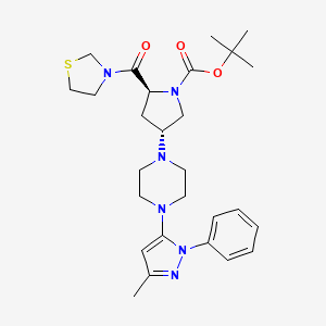 (2S,4R)-tert-Butyl 4-(4-(3-methyl-1-phenyl-1H-pyrazol-5-yl)piperazin-1-yl)-2-(thiazolidine-3-carbonyl)pyrrolidine-1-carboxylate
