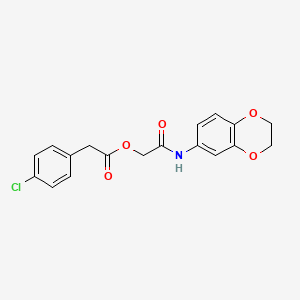 molecular formula C18H16ClNO5 B2996278 [(2,3-DIHYDRO-1,4-BENZODIOXIN-6-YL)CARBAMOYL]METHYL 2-(4-CHLOROPHENYL)ACETATE CAS No. 849012-50-6