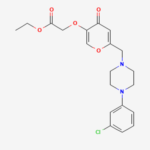 molecular formula C20H23ClN2O5 B2996316 Ethyl 2-[6-[[4-(3-chlorophenyl)piperazin-1-yl]methyl]-4-oxopyran-3-yl]oxyacetate CAS No. 898418-35-4