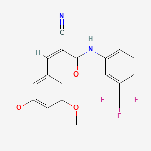molecular formula C19H15F3N2O3 B2996338 (Z)-2-cyano-3-(3,5-dimethoxyphenyl)-N-[3-(trifluoromethyl)phenyl]prop-2-enamide CAS No. 1013220-28-4