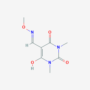 molecular formula C8H11N3O4 B2996348 6-hydroxy-1,3-dimethyl-2,4-dioxo-1,2,3,4-tetrahydro-5-pyrimidinecarbaldehyde O-methyloxime CAS No. 303994-97-0