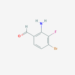 molecular formula C7H5BrFNO B2996354 2-Amino-4-bromo-3-fluorobenzaldehyde CAS No. 2060041-53-2