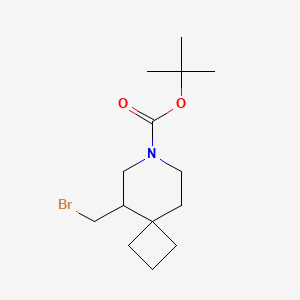 molecular formula C14H24BrNO2 B2996386 Tert-butyl 9-(bromomethyl)-7-azaspiro[3.5]nonane-7-carboxylate CAS No. 2303363-64-4