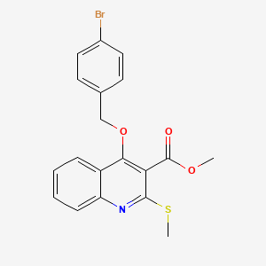 molecular formula C19H16BrNO3S B2996439 Methyl 4-((4-bromobenzyl)oxy)-2-(methylthio)quinoline-3-carboxylate CAS No. 899548-82-4