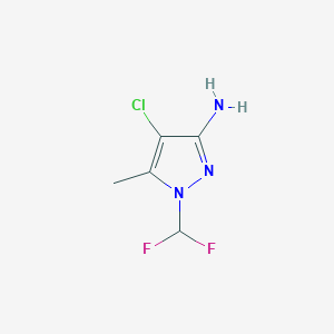 molecular formula C5H6ClF2N3 B2996478 4-chloro-1-(difluoromethyl)-5-methyl-1H-pyrazol-3-amine CAS No. 2226034-21-3