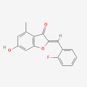 B2996506 2-[(2-Fluorophenyl)methylene]-6-hydroxy-4-methylbenzo[b]furan-3-one CAS No. 903204-02-4