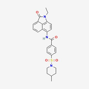 molecular formula C26H27N3O4S B2996520 N-(1-ethyl-2-oxo-1,2-dihydrobenzo[cd]indol-6-yl)-4-((4-methylpiperidin-1-yl)sulfonyl)benzamide CAS No. 683762-41-6
